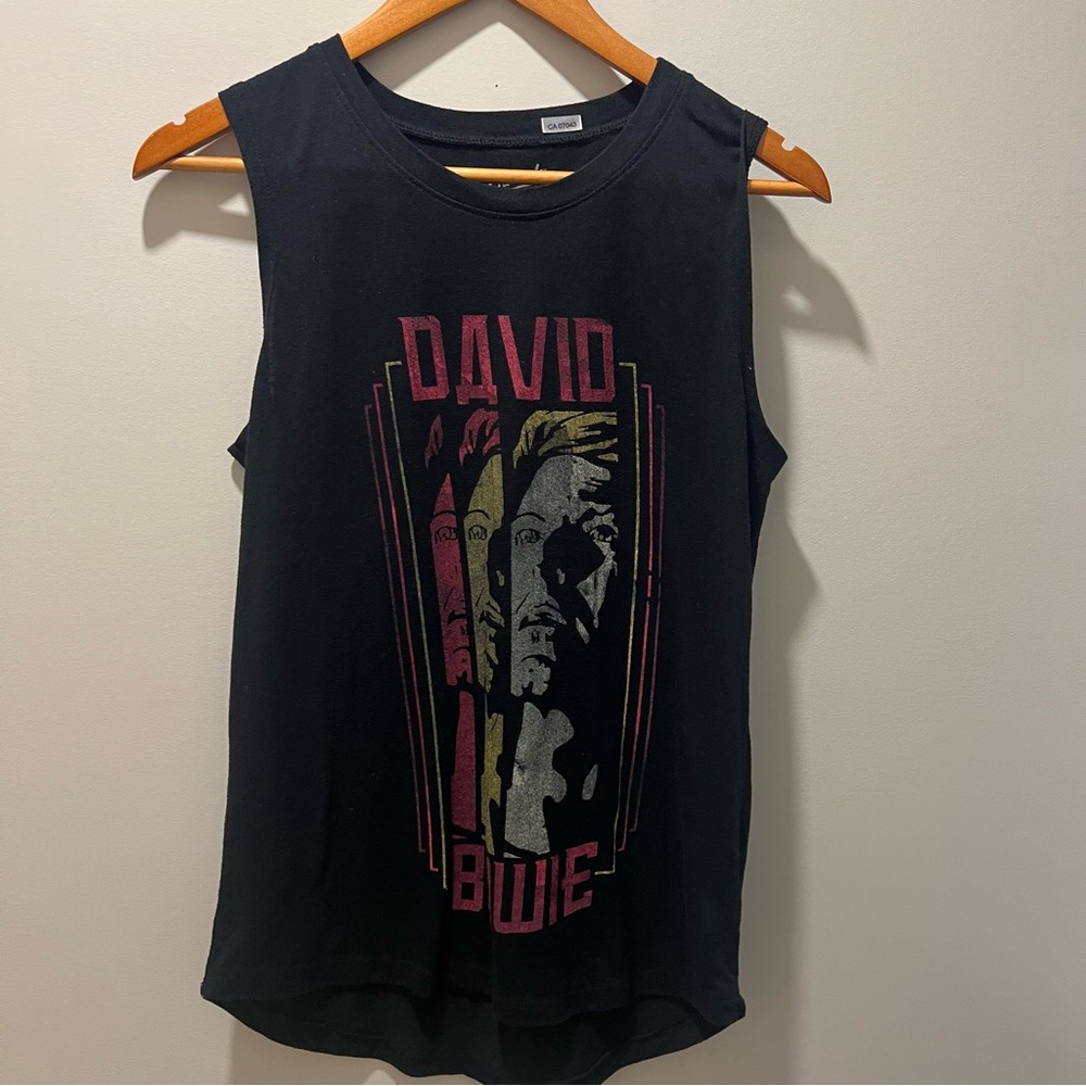 David Bowie Medium Black Graphic Tank Top